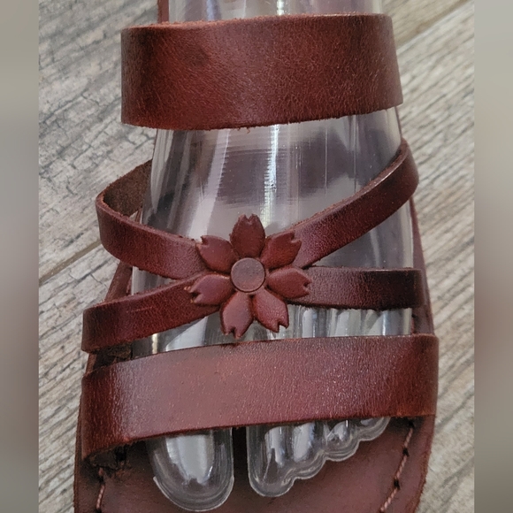 Camel Israel ATARA DAISY Handmade Leather Sandals Strappy Slip On Honey Brown - Picture 4 of 9